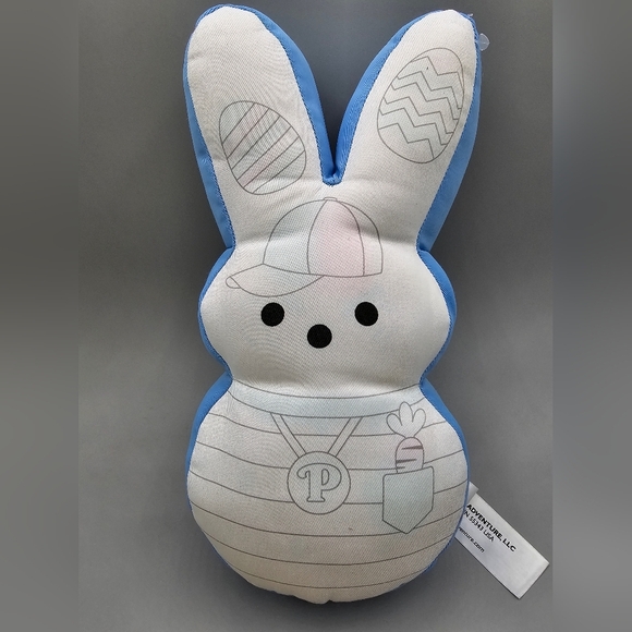 Blue and White Plush Bunny Toy - Picture 3 of 3